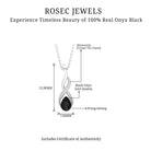 Pear Shape Black Onyx Infinity Pendant Necklace with Moissanite Accent Black Onyx - ( AAA ) - Quality - Rosec Jewels