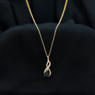 Pear Shape Black Onyx Infinity Pendant Necklace with Moissanite Accent Black Onyx - ( AAA ) - Quality - Rosec Jewels