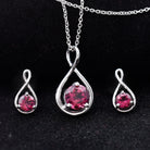 1.25 CT Solitaire Pink Tourmaline Infinity Pendant and Earring Set Pink Tourmaline - ( AAA ) - Quality - Rosec Jewels