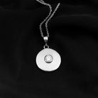 4 MM Round Moissanite Solitaire Disc pendant in Bezel Setting Moissanite - ( D-VS1 ) - Color and Clarity - Rosec Jewels