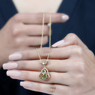 1 CT Peridot and Diamond Heart Drop Pendant Peridot - ( AAA ) - Quality - Rosec Jewels