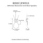 Classic Moissanite Twisted Infinity Pendant Necklace Moissanite - ( D-VS1 ) - Color and Clarity - Rosec Jewels