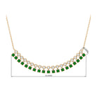 1.25 CT Created Emerald Curved Bar Pendant Necklace with Zircon Lab Created Emerald - ( AAAA ) - Quality - Rosec Jewels