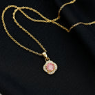 3/4 CT Pink Sapphire and Diamond Minimal Floral Pendant Pink Sapphire - ( AAA ) - Quality - Rosec Jewels