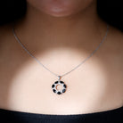 3 CT Oval Cut Black Spinel Elegant Pendant with Moissanite Black Spinel - ( AAA ) - Quality - Rosec Jewels