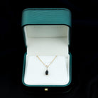 Pear Shape Black Onyx Solitaire Pendant with Diamond Black Onyx - ( AAA ) - Quality - Rosec Jewels