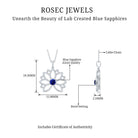 Lab Grown Blue Sapphire Lotus Flower Necklace - Rosec Jewels