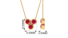 Rosec Jewels-Three Stone Bezel Set Ruby Pendant Necklace For Women