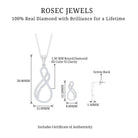 Infinity Earrings and Necklace Set with 3/4 CT Diamond Diamond - ( HI-SI ) - Color and Clarity - Rosec Jewels