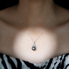 Elegant Black Tahitian Pearl Designer Pendant with Diamond Tahitian pearl - ( AAA ) - Quality - Rosec Jewels