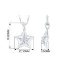 Gold Diamond Star Pendant Necklace Diamond - ( HI-SI ) - Color and Clarity - Rosec Jewels