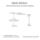 Rosec Jewels-Heart Shape Moissanite Solitaire Engagement Ring with Side Stones