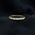 Stackable Moissanite Half Eternity Ring in Bar Setting Moissanite - ( D-VS1 ) - Color and Clarity - Rosec Jewels