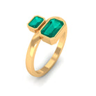 1 CT Moi Et Toi Octagon Cut Emerald Two Stone Engagement Ring Emerald - ( AAA ) - Quality - Rosec Jewels