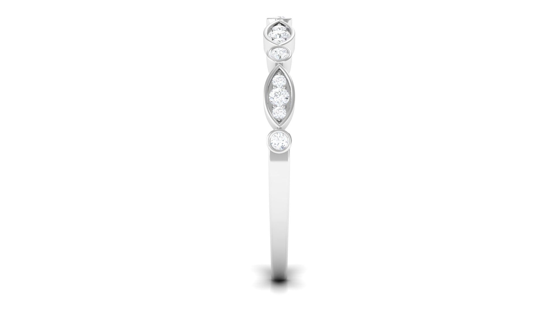 Natural Diamond Half Eternity Anniversary Ring Diamond - ( HI-SI ) - Color and Clarity - Rosec Jewels