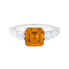 Citrine and Moissanite Engagement Ring Citrine - ( AAA ) - Quality - Rosec Jewels