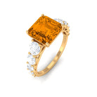 Citrine and Moissanite Engagement Ring Citrine - ( AAA ) - Quality - Rosec Jewels