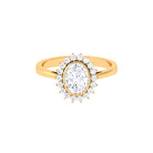 Halo Engagement Ring with Moissanite Moissanite - ( D-VS1 ) - Color and Clarity - Rosec Jewels