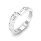 Baguette and Round Shape Diamond Designer Band Ring Diamond - ( HI-SI ) - Color and Clarity - Rosec Jewels