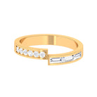 Baguette and Round Shape Diamond Designer Band Ring Diamond - ( HI-SI ) - Color and Clarity - Rosec Jewels