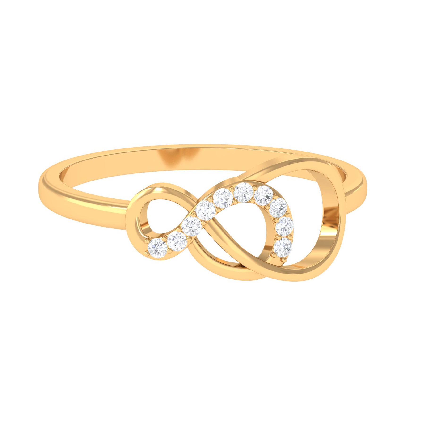 Natural Diamond Interlock Infinity Ring Diamond - ( HI-SI ) - Color and Clarity - Rosec Jewels