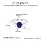 Rosec Jewels-1.75 CT Created Blue Sapphire Solitaire Ring with Diamond Accent