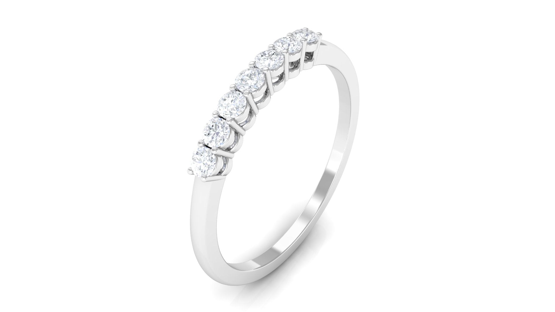 Certified Natural Diamond 7 Stone Stackable Ring Diamond - ( HI-SI ) - Color and Clarity - Rosec Jewels