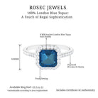 Crown Shank London Blue Topaz Engagement Ring with Diamond Accent London Blue Topaz - ( AAA ) - Quality - Rosec Jewels