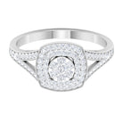 Vintage Inspired Diamond Engagement Ring in Illusion Setting Diamond - ( HI-SI ) - Color and Clarity - Rosec Jewels