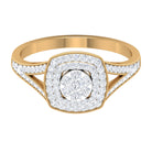 Vintage Inspired Diamond Engagement Ring in Illusion Setting Diamond - ( HI-SI ) - Color and Clarity - Rosec Jewels