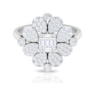 Illusion Set Diamond Statement Engagement Ring Diamond - ( HI-SI ) - Color and Clarity - Rosec Jewels