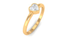 Bezel Set Heart Shape Real Diamond Solitaire Promise Ring Diamond - ( HI-SI ) - Color and Clarity - Rosec Jewels