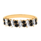 Baguette Moissanite and Black Diamond Eternity Ring Black Diamond - ( AAA ) - Quality - Rosec Jewels