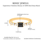 Contemporary Black Onyx and Diamond Half Eternity Band Ring Black Onyx - ( AAA ) - Quality - Rosec Jewels