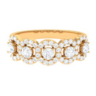 Classic Cubic Zirconia Halo Wedding Band Ring Zircon - ( AAAA ) - Quality - Rosec Jewels