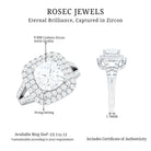 Rosec Jewels-Cubic Zirconia Engagement Ring in Halo Setting