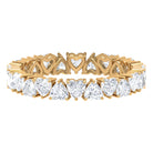 Claw Set Cubic Zirconia Heart Eternity Band Ring in Gold Zircon - ( AAAA ) - Quality - Rosec Jewels