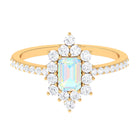 Vintage Inspired Ethiopian Opal Halo Engagement Ring with Diamond Ethiopian Opal - ( AAA ) - Quality - Rosec Jewels