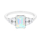 Ethiopian Opal and Diamond Designer Engagement Ring Ethiopian Opal - ( AAA ) - Quality - Rosec Jewels