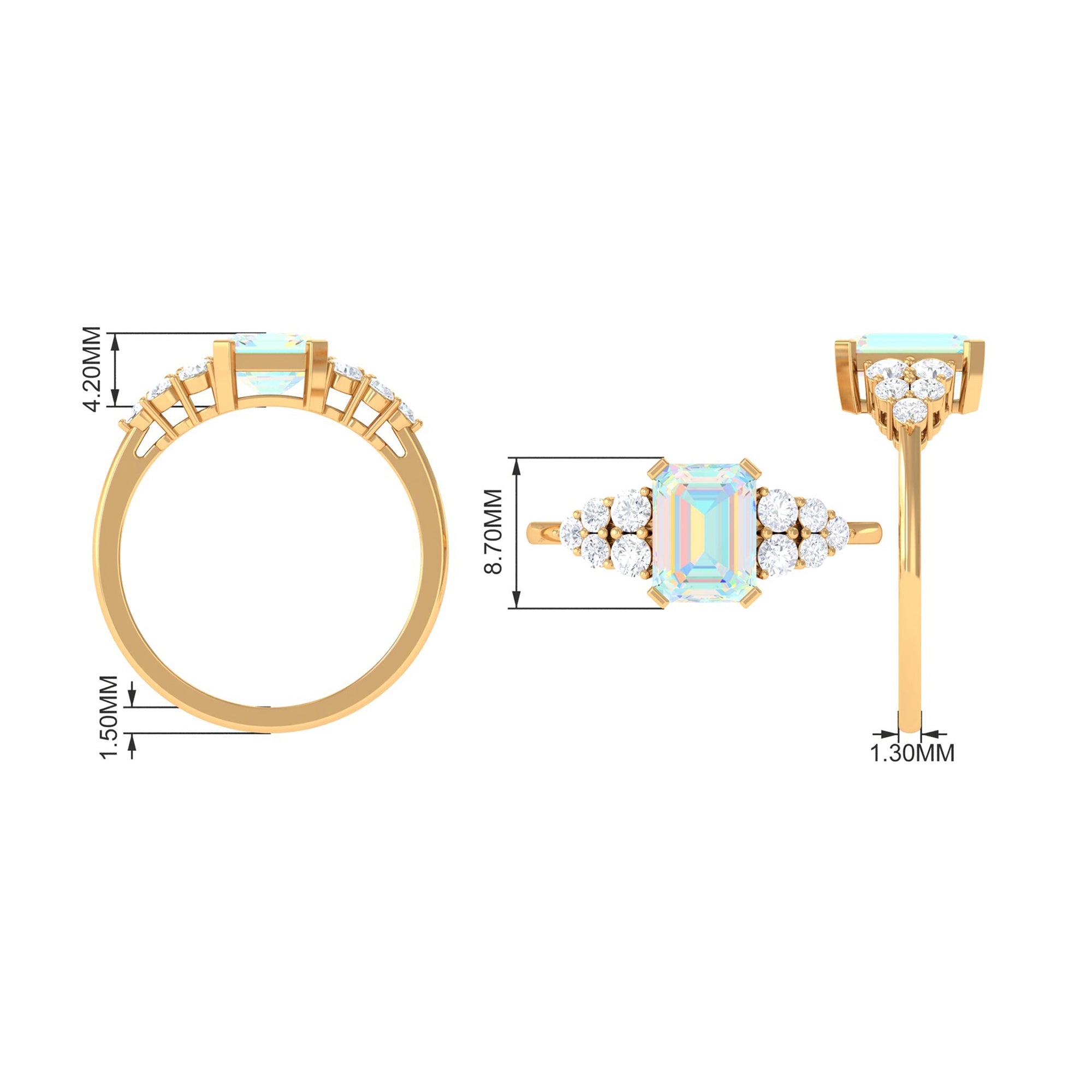 Ethiopian Opal and Diamond Designer Engagement Ring Ethiopian Opal - ( AAA ) - Quality - Rosec Jewels