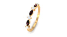 Simple Garnet and Diamond Half Eternity Ring Garnet - ( AAA ) - Quality - Rosec Jewels