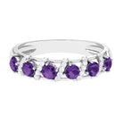 3/4 CT Amethyst and Diamond Designer Anniversary Ring Amethyst - ( AAA ) - Quality - Rosec Jewels