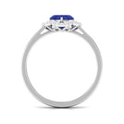 1 CT Heart Lab Created Blue Sapphire Designer Engagement Ring with Diamond Lab Created Blue Sapphire - ( AAAA ) - Quality - Rosec Jewels