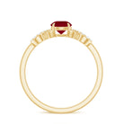 Criss Cross Promise Ring with Ruby and Diamond Ruby - ( AAA ) - Quality - Rosec Jewels