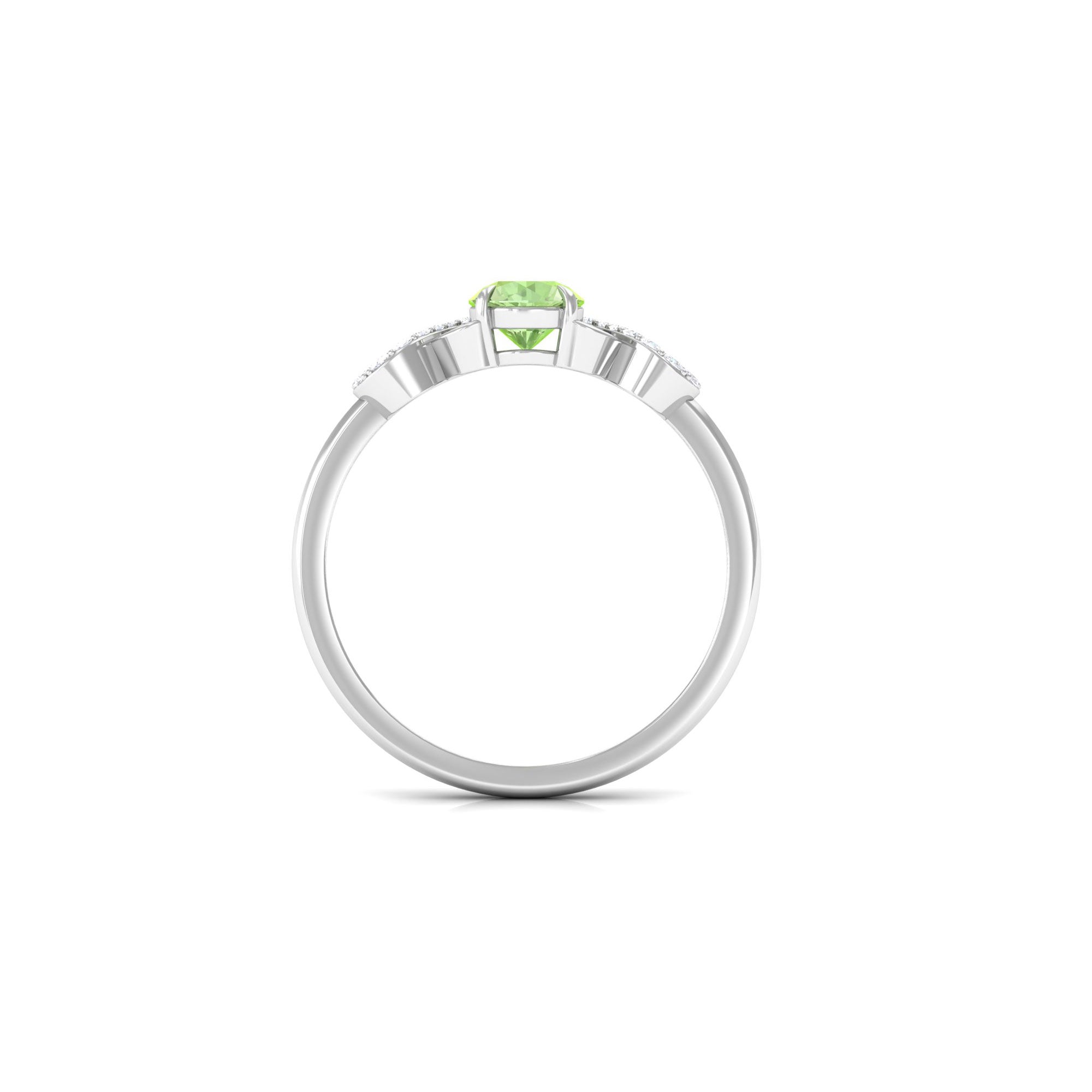 Real Green Sapphire and Diamond Criss Cross Promise Ring Green Sapphire - ( AAA ) - Quality - Rosec Jewels