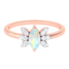 Marquise Ethiopian Opal and Diamond Promise Ring Ethiopian Opal - ( AAA ) - Quality - Rosec Jewels