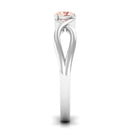 Round Morganite Solitaire Promise Ring in Crossover Shank Morganite - ( AAA ) - Quality - Rosec Jewels