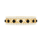 0.75 CT Natural Black Onyx and Diamond Designer Eternity Band Ring Black Onyx - ( AAA ) - Quality - Rosec Jewels