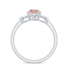 Split Shank Oval Morganite and Diamond Solitaire Engagement Ring Morganite - ( AAA ) - Quality - Rosec Jewels