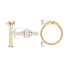 Octagon Cut Ethiopian Opal and Diamond Ring Set Ethiopian Opal - ( AAA ) - Quality - Rosec Jewels